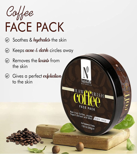 NutriGlow NATURALS Raw Irish Coffee Face Pack For Nourishing Deep Cleansing