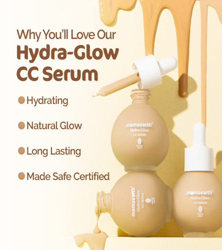 Mamaearth Hydra-Glow CC Cream Serum with SPF 30 Vitamin C & Hyaluronic Acid - Honey 30 ml
