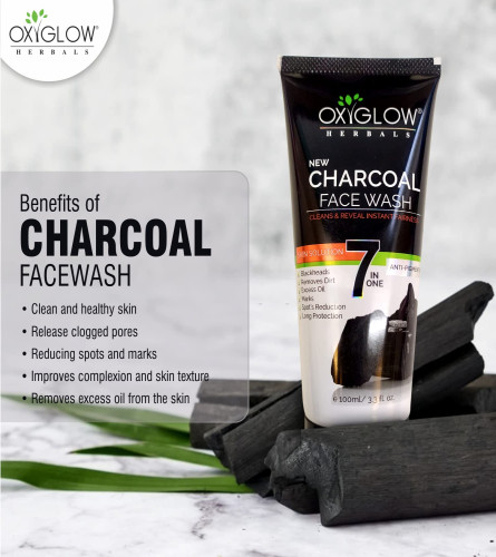 Oxyglow Herbals 7 in One Anti Pigmentation Charcoal Face Wash, 100g (Pack of 2)