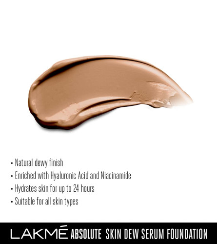 LAKMÉ Absolute Skin Dew Serum Foundation Neutral Almond 30 Gm (Pack Of 2) Fs