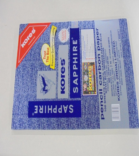 Kores Pen/Pencil Carbon Paper, Sapphire Blue - Pack of 100 Sheets