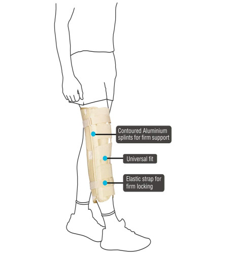 Vissco New Variable Knee Immobilizer Brace Long Type - Universal (Pack Of 1) Fs