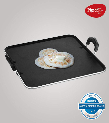 Pigeon by Stovekraft Aluminum Non Stick 5mm Thickness Pathri Tawa (Black, 32cm)