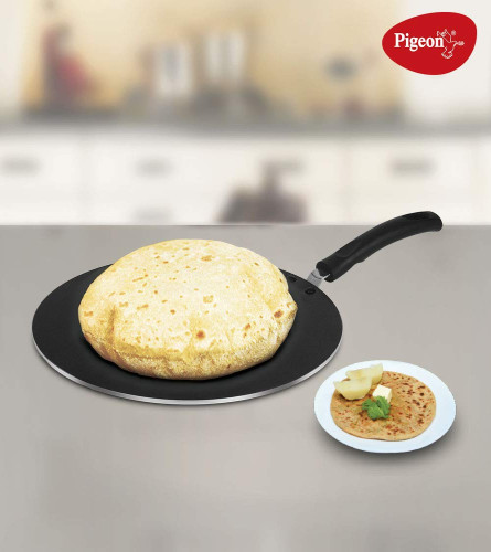 Pigeon by Stovekraft Non-Stick Aluminium Multi Tawa (31cm, Black) (Pack Of 1) Fs
