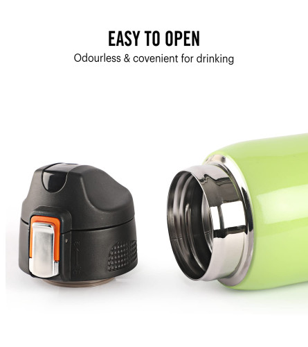 Cello Skipper Stainless Steel Vacuum Insulated Flask 750ml, Green Hot & Cold Water Bottle