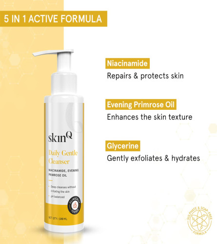 SkinQ Daily Gentle Cleanser, Deep Cleansing Hydrating Face Wash