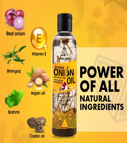urbangabru Jadibuti Ayurvedic Onion Oil controls hair fall, dandruff control and for healthy hair growth 200 ml