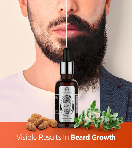 The Man Company Beard Oil for Growing Beard Faster with Almond & Thyme 30 ml (Pack of 2) Fs