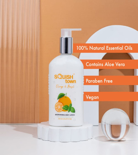 Squish Town - Orange and Basil Moisturising Body Lotion | Aromatherapy | Vitamin E