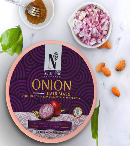 NutriGlow NATURAL'S Onion Hair Mask Deep Conditioner Treatment