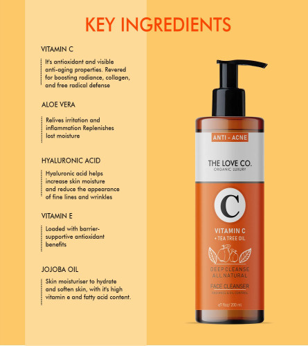 THE LOVE CO. Face Wash Enriched With Vitamin C & Tea Tree Oil