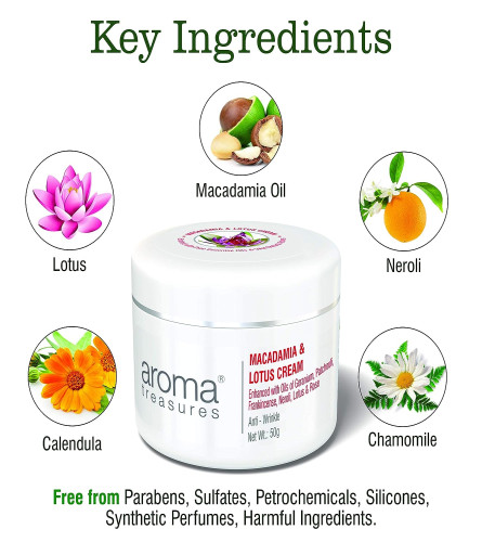 Aroma Treasures Macadamia and Lotus Cream 50 gm (free shipping)