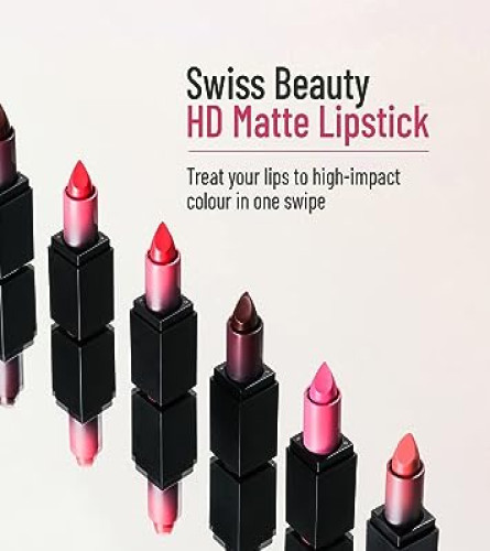 Swiss Beauty Hd Matte Pigmented Smudge Proof Lipstick | Creamy Matte Long Stay Lipstick