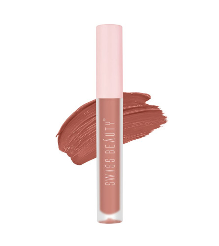 Swiss Beauty Super Matte Lipstick | Waterproof | Long Stay | Matte Finish | Highly Pigmented | Shade - First Date