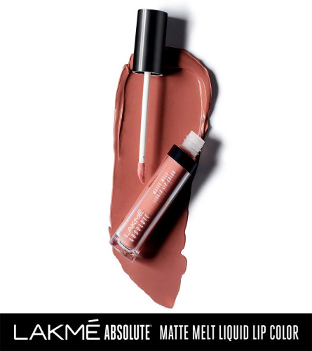 Lakme Absolute Matte Melt Liquid Lip Color, Peach Rose, Long Lasting Velvet Matte Liquid Lipstick - Lightweight, Non Drying, Non Transferable