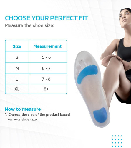 Vissco Foot Support Silicone Insoles Used for Foot - XL