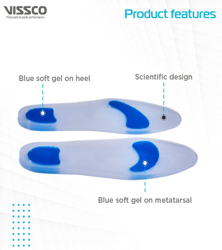 Vissco Foot Support Silicone Insoles Used for Foot Walking, Sports Running, Jogging, - Small