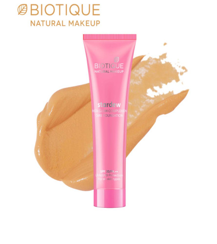 Biotique Natural Makeup Stardew Insta Glow Cream Foundation (Biscuit, 30ml) Natural Finish
