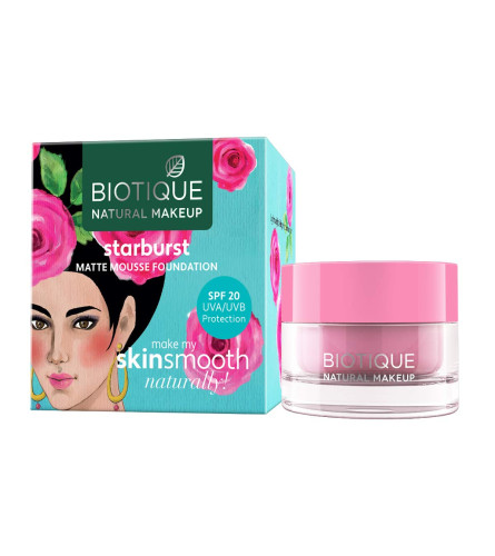 Biotique Natural Makeup Mousse Starburst Matte Moussse Foundation, Café Au Lait Matte finish Multi-Color
