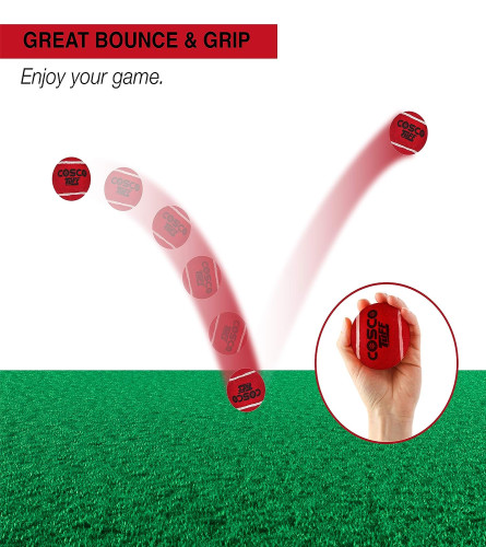 Cosco Tuff Heavy Weight Cricket Ball - Red (Pack of 6) free shipping