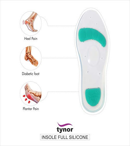 Tynor Insole Full Silicone, White, Medium, (Pack of 2) free shipping