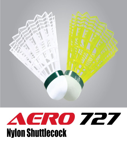 Cosco Aero 727 Shuttle Cock, Nylon, Yellow (Pack of 6) free shipping