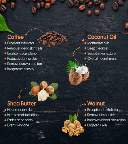 Matra Arabica Coffee Scrub for Face and Body with Coconut & Vitamin E