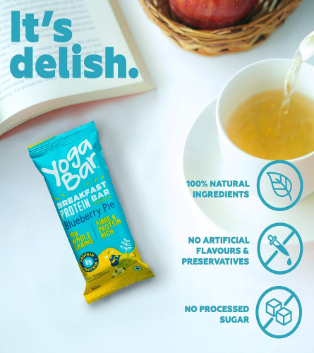 Yogabar Breakfast Protein Blueberry Bars - 300gm, 50 g x 6 bars