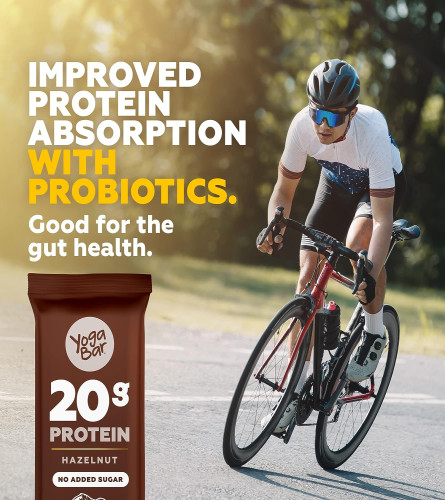 Yogabars 20g No Added Sugar Protein Bars | Hazelnut | Pack of 6 |