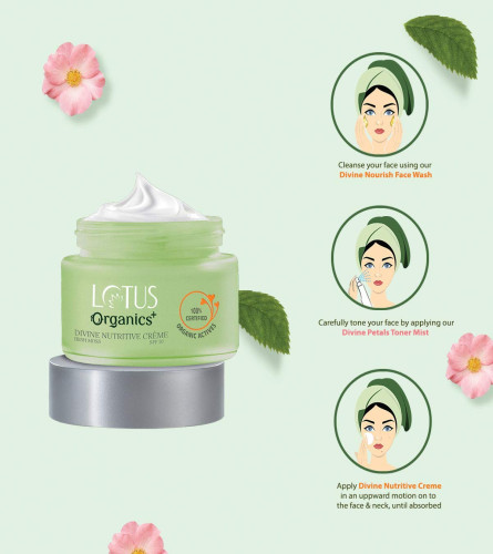 Lotus Organics+ Divine Nutritive Cream For Skin Repairing & Nourishment 50 gm (Fs)