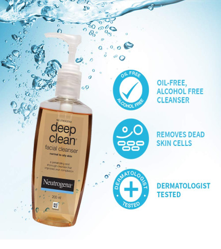 Neutrogena Deep Clean Facial Cleanser For Normal To Oily Skin, 200ml.(Free Shipping)