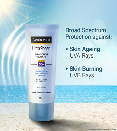 Neutrogena Ultra sheer Sunscreen, SPF 50+, Ultra light, for oily and dry skin, 30ml. (Free Shipping)