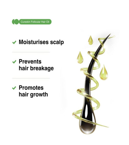 Cureskin Follicular Hair Oil | For Thicker, More Voluminous Hair & For Men & Women