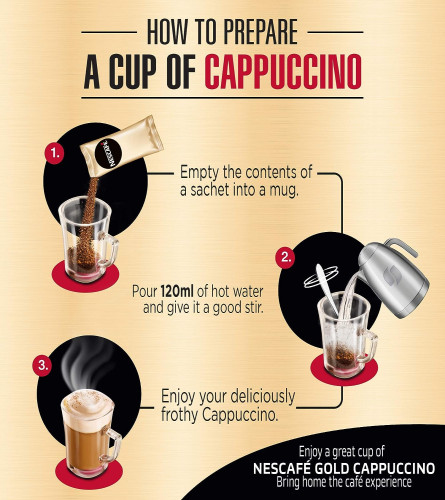 Nescafé Gold Cappuccino Instant Coffee Premix, 125g (5 Sachets x 25g). (Free Shipping)