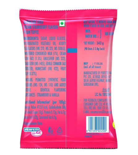 Alpenliebe Gold, Cream Strawberry Candy Pouch, 100 Pc, 380 g Free shipping world