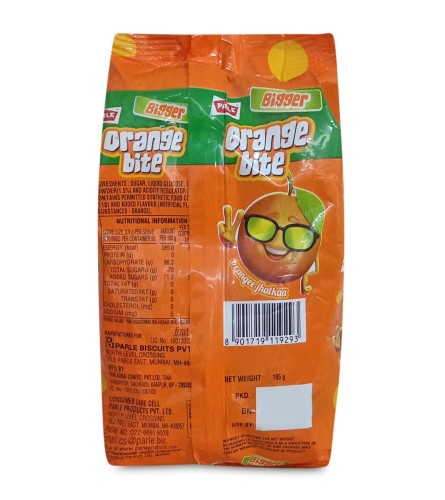 Parle Bigger Orange Bite, 195g Pouch , Free shipping worldwide