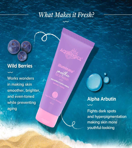 Aqualogica IIIuminate+ Smoothie Face Wash with Wild Berries & Alpha Arbutin
