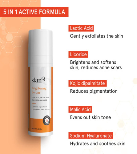SkinQ Brightening Serum for Men & Women with Licorice & Lactic Acid