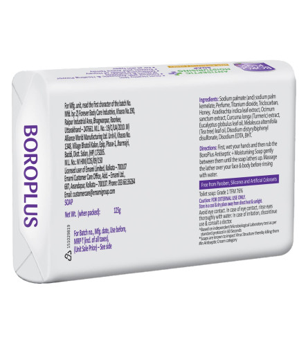 BoroPlus Antiseptice & Moisturising Soap - Neem Eucalyptus Honey (Buy 3 get 1 Free) Free shipping