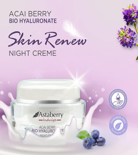 Astaberry Indulge Acai Berry Bio Hyaluronate Night Crème For Face