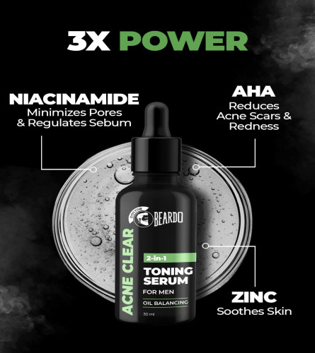 Beardo 2-in-1 Anti Acne Toner + Serum For Men