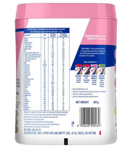 Protinex Mother's Nutritional Drink - (Chocolate Flavor, 400 Gms, Jar) with 28 Vital Nutrients to Support Healthy Birth Weight, Brain Development & Immunity( Free Shipping)