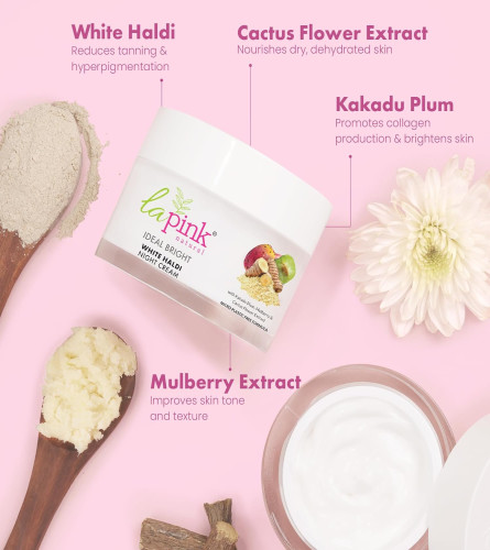 La Pink Ideal Bright Night Cream with 100% Microplastic Free Formula for Glass Brightening