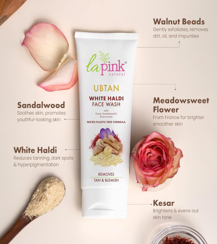 La Pink Ubtan White Haldi Face Wash with 100% Microplastic Free Formula