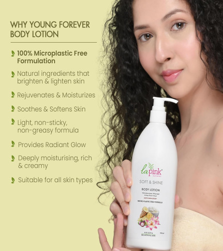 La Pink Young Forever Soft & Shine Body Lotion with 100% Microplastic Free Formula