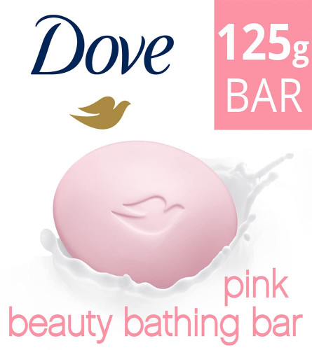Dove Pink Bathing Beauty Bar Value Pack - More Moisturising Than Ordinary Soap, Cares For Skin & Washes Away Germs, For Soft, Smooth, Glowing Skin, 25% Extra In Pack of 5 of 125 * 5g ( Free Shipping )