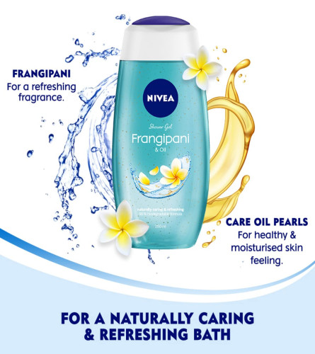NIVEA Frangipani and oil 125 ml Body Wash| Shower Gel with Frangipani and Care Oil | Pure Glycerin for Instant Soft & Summer Fresh Skin|Microplastic Free |Clean, Healthy & Moisturized Skin ( Free Shipping )