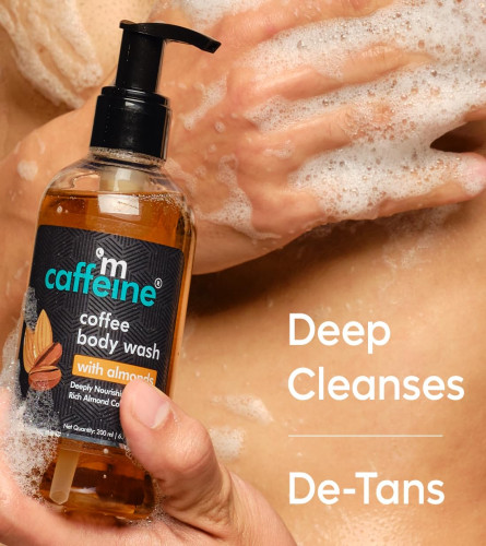 mCaffeine Coffee Body Wash with Almonds | De-Tan & Deep Cleansing Shower Gel