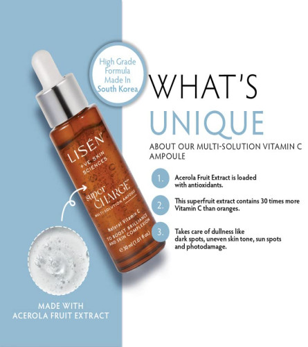 LISEN Vitamin C Face Serum for Dark Spots, Uneven texture, Open Pores & Dryness