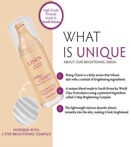 LISEN Brightening Face Serum for Dark Spots, Uneven Skin Tone & Dullness with Niacinamide